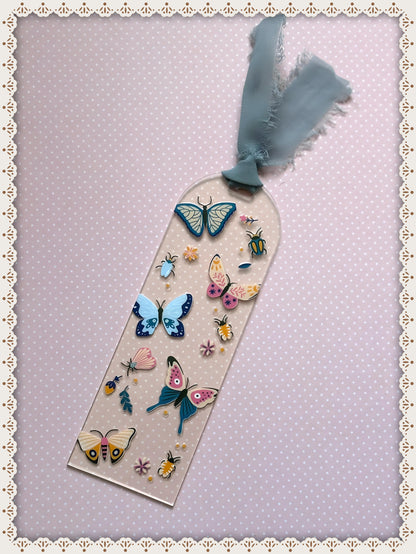 Boho Colourful Butterfly Book Mark with Ribbon