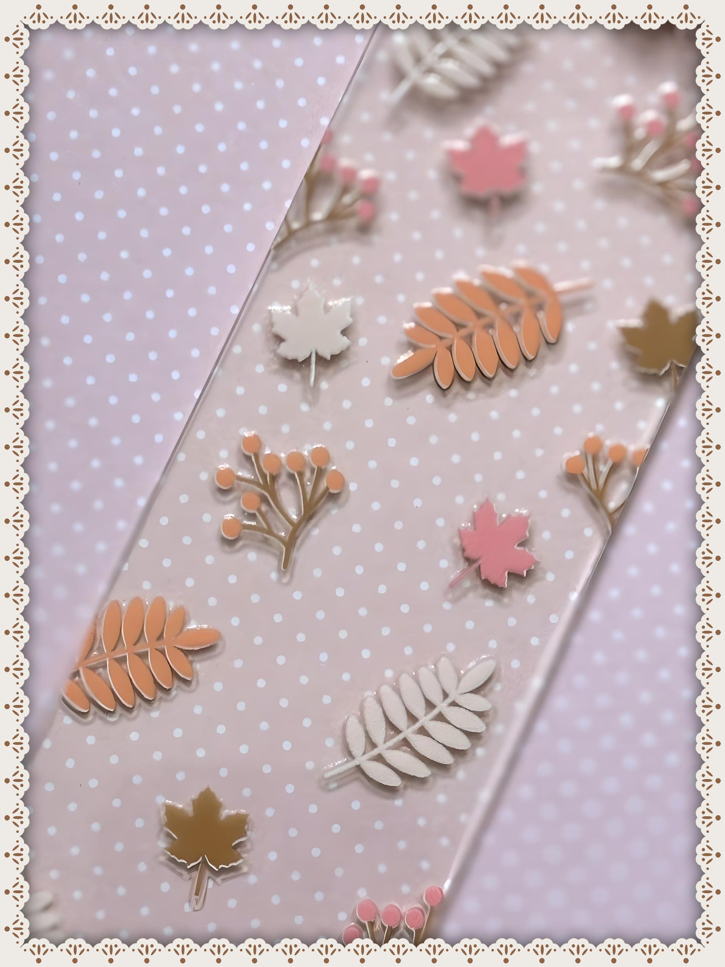 Autumnal Leaves Book Mark with Ribbon