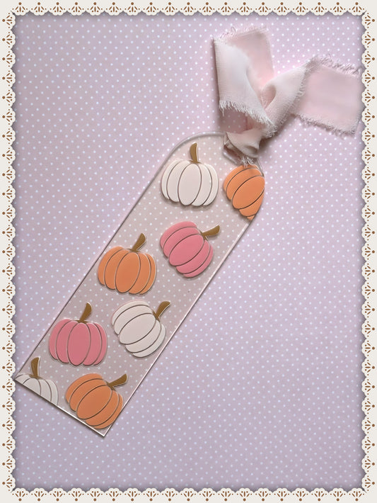 Autumnal Pumpkin Patch Book Mark with Ribbon