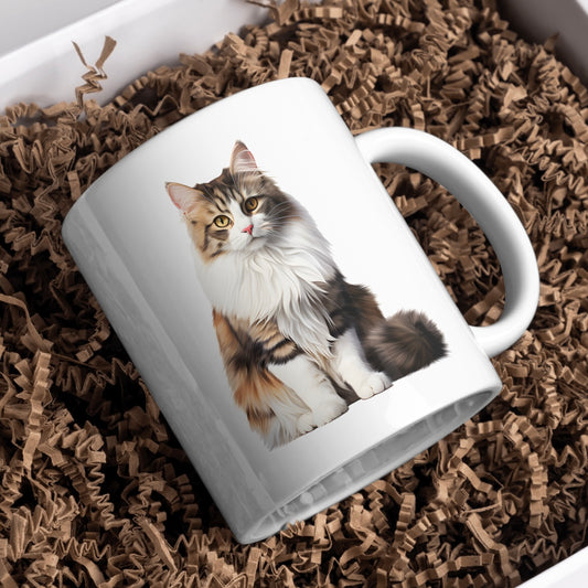 Norwegian Forest Cat 11oz White Mug, Great Gift Idea. - Cute Customs by J & C