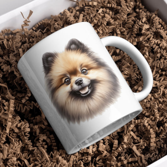 Pomeranian Dog 11oz White Mug, Perfect Gift Idea As It Comes Boxed. - Cute Customs by J & C