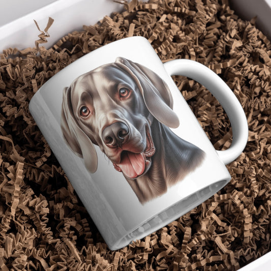 Weimaraner Dog 11oz White Mug, Perfect Gift Idea As It Comes Boxed. - Cute Customs by J & C