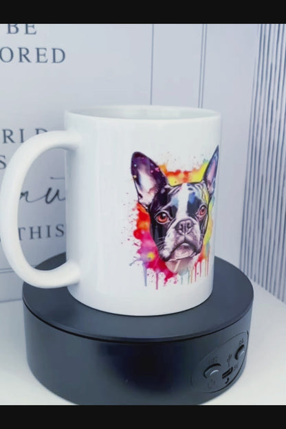 Colourful Splash Boston Terrier Dog 11oz Mug