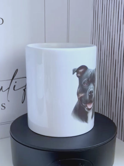 Black Staffordshire Bull Terrier (staffy) 11oz Mug