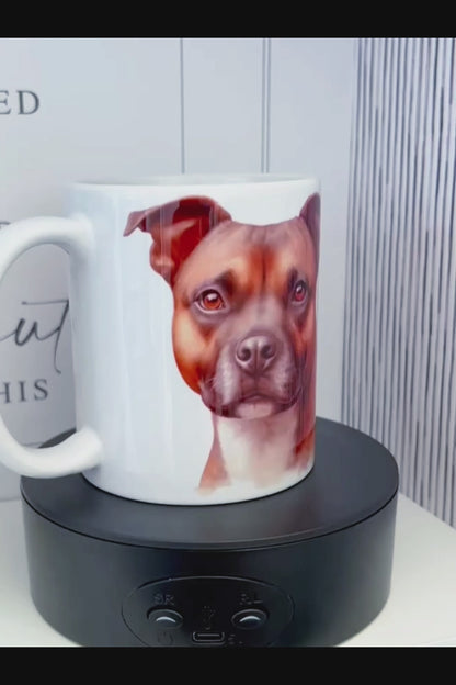 Red Staffordshire Bull Terrier (staffy) 11oz Mug