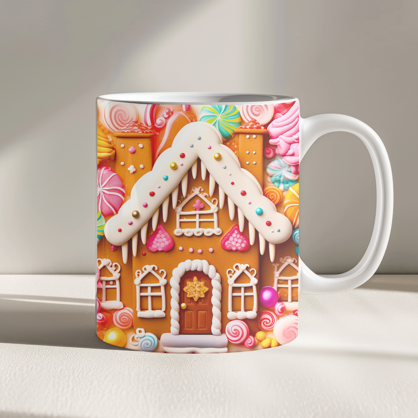 Colourful Gingerbread House Christmas 11oz Mug