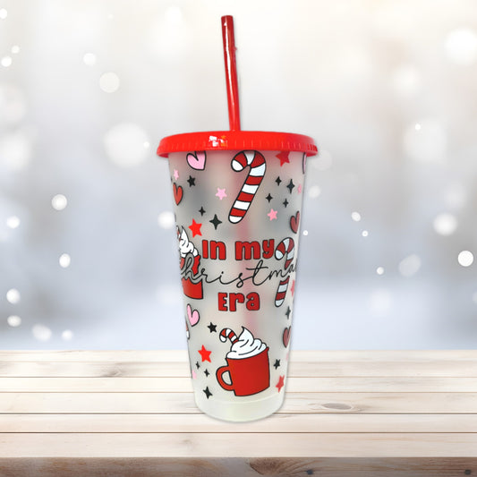 In My Christmas Era Red Christmas Design 24oz Cold Cup